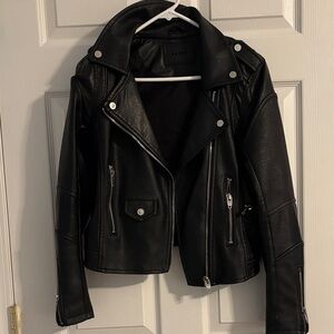 Blank NYC Black Leather Jacket with Silver Details